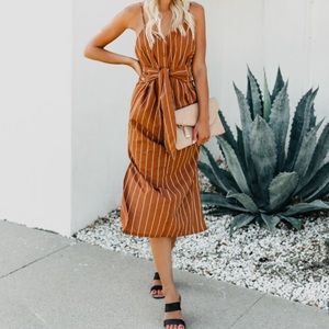 Button front midi dress